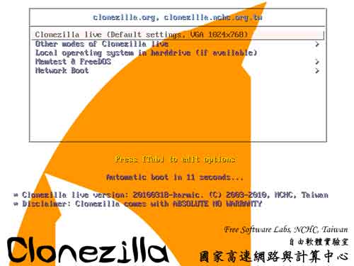 Clonezilla-Boot
