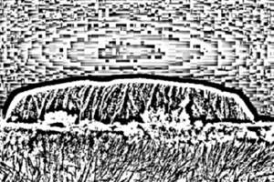 Uluru на рассвете после применения усиленного эффекта charcoal