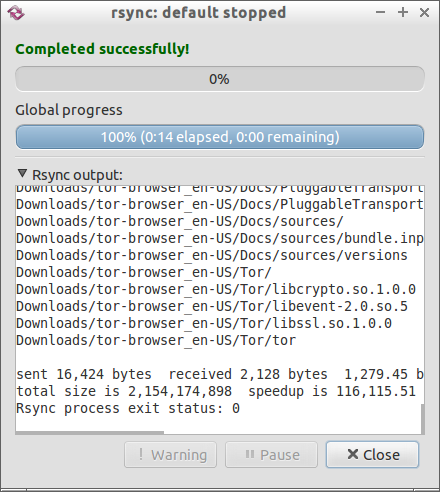 сообщение Completed successfully