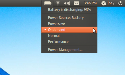 Battery Status в режиме Indicator Applet