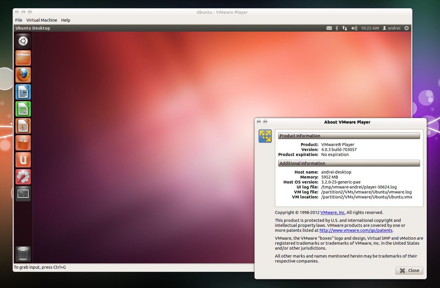 Ошибка при запуске VMware Player 4.03 в Ubuntu 12.04