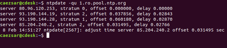 Запрос NTP-сервера