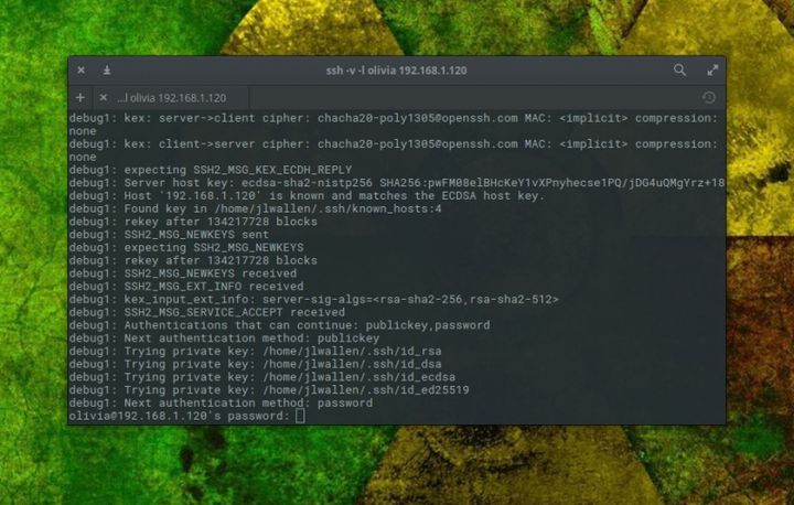 Безопасная командная оболочка организует соединение между двумя узлами