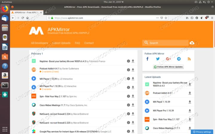 Скачивание приложений с APKMirror
