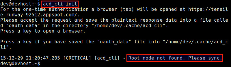 Разрешение доступа acd_cli
