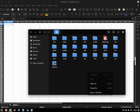 Запуск LibreOffice и Files 