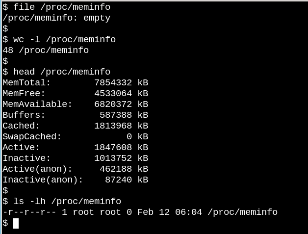 /proc /meminfo