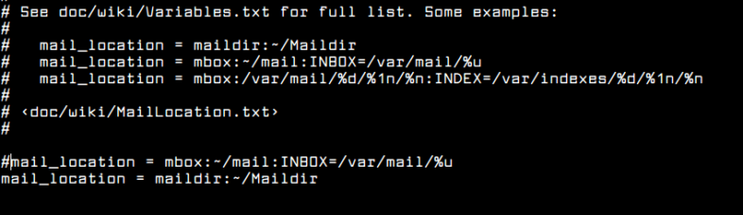 настройка Maildir